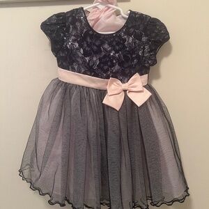 Girls 24 month sized navy blue and pink dress